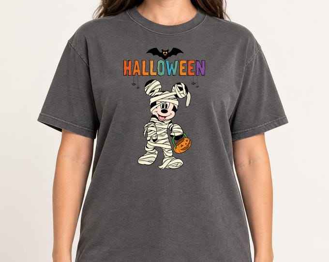 Mickey Mouse Mummy Halloween Shirt, Pepper Comfort Colors Tee, Vintage Disney Halloween Gift