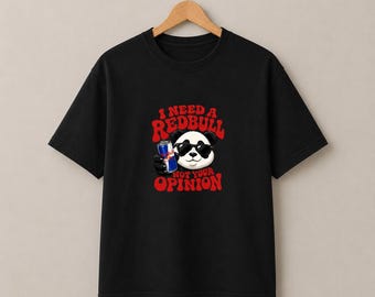 Funny Panda Energy Drink Graphic T-Shirt