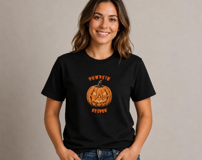 Vintage Pumpkin Season T-Shirt, Retro Jack O Lantern Halloween Tee (Unisex)