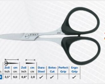 Kretzer Finny 65409 (70409) 3.5" / 9cm - Nail / Weaver's Scissors, Curved Blades