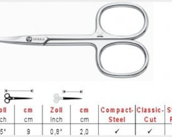 Kretzer Spirale 115609 (15609) (22809)    3.5"/ 9cm - Cuticle / Thread Scissors, Curved Blades