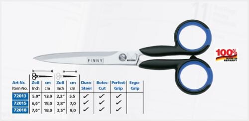 Kretzer Finny 72013 5.0 / 13cm - Craft / Household / Office / Sewing / Universal Scissors