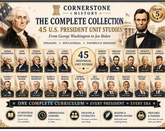 Complete US Presidents Collection | Homeschool History | Printable PDF | Grade 5 | Detective Activity