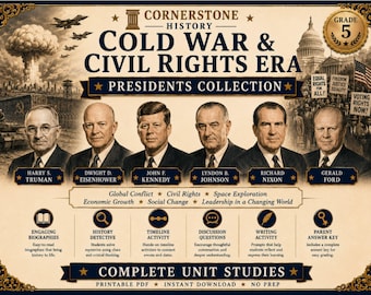 Cold War Civil Rights Presidents Collection | Grade 5 History Unit Studies (Printable PDF).