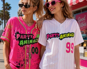Custom Party Animals Baseball Jersey, Personalized Team Shirt, Birthday Outfit Tee
