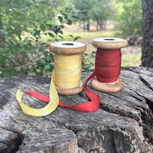 yellow silk string, plant dyed, 1 yard