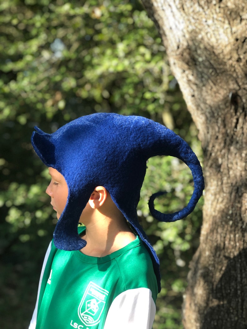 Felted Blue Elf Hat