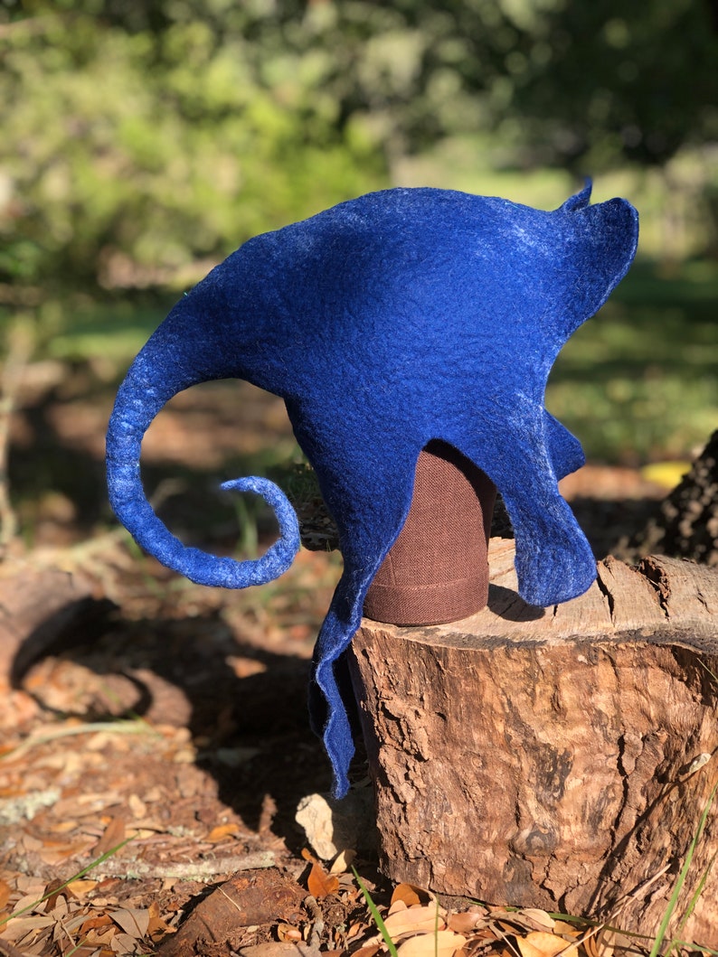 Felted Blue Elf Hat