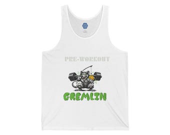 Gym Rat Linne, Pre-Workout Gremlin T-shirt, Rolig Gym Rat Linne, Sliten Träningstopp, Kosttillskottskultur Gym Humor
