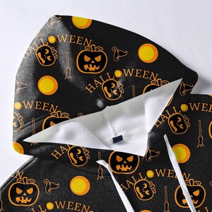 Sudadera con capucha estilo anime de calabaza malvada y sombrero de bruja, jersey gótico de calabaza fantasma, atuendo para fiesta de Halloween, ropa urbana unisex de otoño, sudadera con capucha gótica oscura