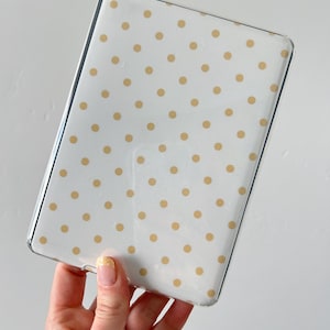 Polka Dot Kindle Paperwhite Insert, Holographic Laminated Cardstock (Insert Only) Yellow Polka Dots