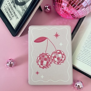 Kindle Case, Hand Strap, Kickstand, Magnet, Pink Kindle cover (Paperwhite, Basic, Colorsoft) Cherry Kindle Case, Bookish Gift