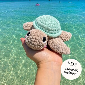 Baby Turtle Crochet Pattern PDF, Plush Sea Animal Amigurumi, English Digital Download
