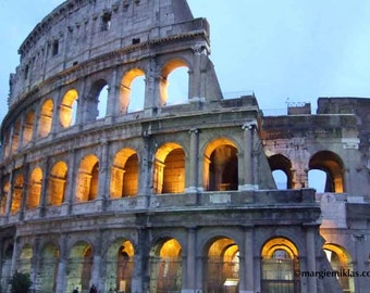 Set of 5 Blank Photo Note Cards  Colosseum in Rome, Italy