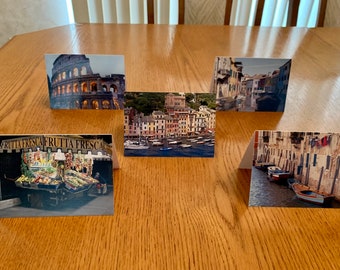 Set of 5 Blank Photo Note Cards in Italy Variety Pack