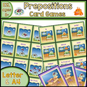 Prepositions of Place ESL Printable Games Cards & Flashcards |  Editable Vocabulary Cards and PowerPoint