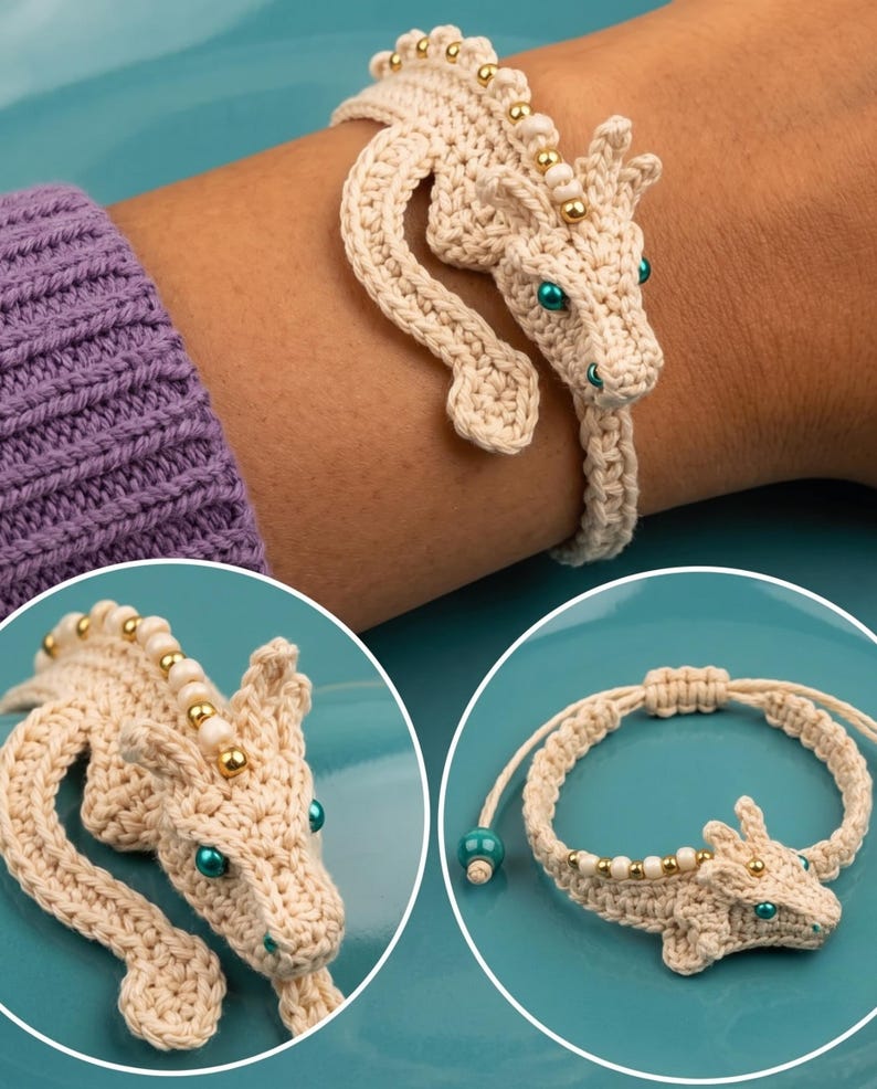 Crochet Dragon Bracelet Pattern PDF | Amigurumi Wrist Pattern Tutorial | Instant Digital Download image 5