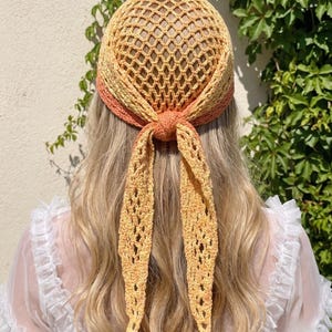 Crochet Bandana Pattern PDF | Boho Head Scarf | Mesh Hair Scarf | Summer Hip Wrap Instant Digital Download