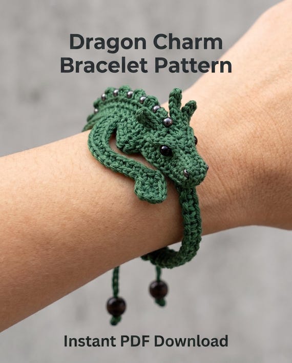 Crochet Dragon Bracelet Pattern PDF | Amigurumi Wrist Pattern Tutorial | Instant Digital Download