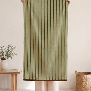 Gestreepte vintage handdoekenset, luxe badhanddoek van gekamd katoen, zachte, absorberende handdoek, cadeau voor een housewarming afbeelding 4