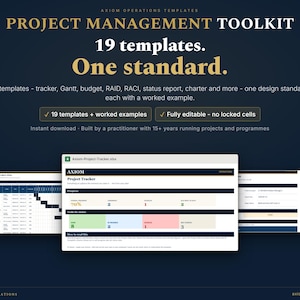 Project Management Templates Bundle Excel Word PowerPoint Toolkit (Digital Download)