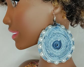 Denim Earrings