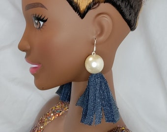 Denim "Flower" Earrings