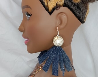 Denim "Flower" Earrings