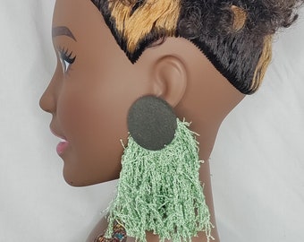 Button Tassel Earrings