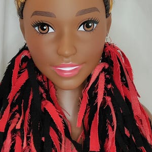Cascading Denim Tassel Earrings