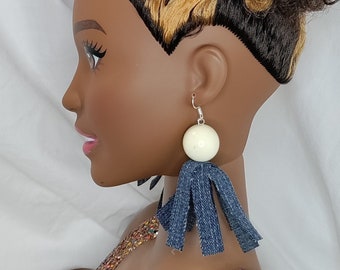 Denim "Flower" Earrings