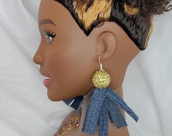 Denim "Flower" Earrings