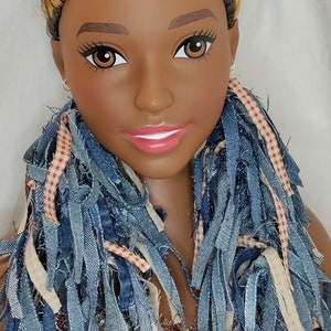 Cascading Denim Tassel Earrings