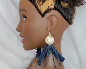 Denim "Flower" Earrings