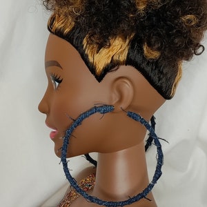 Jumbo Denim Hoop Earrings