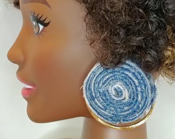 Denim Earrings