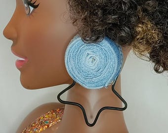 Denim Earrings
