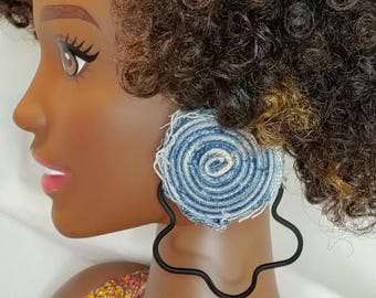 Denim Earrings