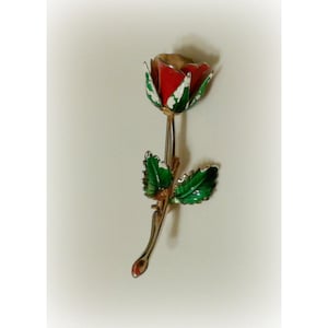 Vintage &quot;Painted Rose&quot; Brooch