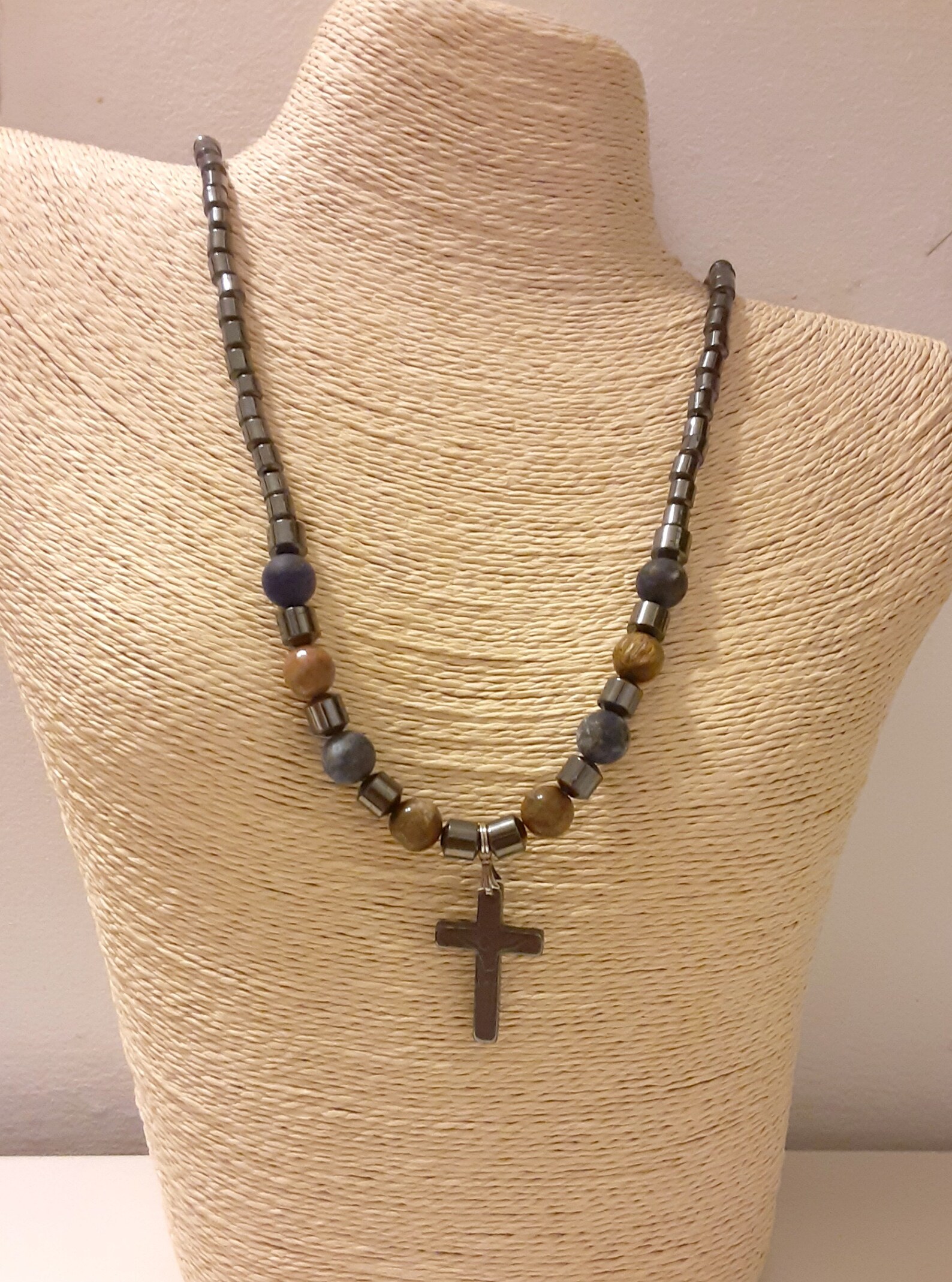 Beaded Cross Necklace Etsy