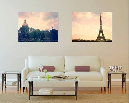 Paris Skyline Photography Set Set of 2 Fine Art Photographs eiffel ...