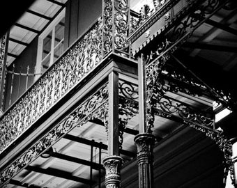 French Quarter black and white photography