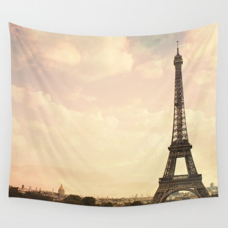 Eiffel Tower Oversized Wall Tapestry Paris Wall Art Home Etsy