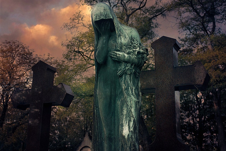 Sorrowful Paris Cemetery Photography image 1