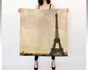 Eiffel Tower Print Silk Scarf