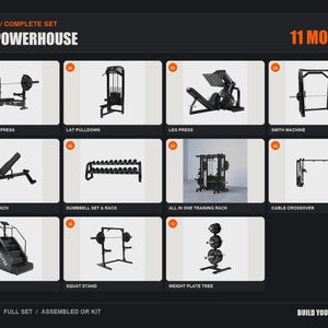 The Powerhouse - 11-Model 1:12 Miniature Gym Set, Pre-Assembled or DIY Kit