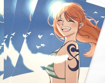 One Piece Nami Postcard | Glossy Fan Art Print (4x6")