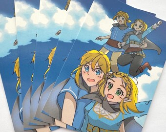 Zelda & Link JUMP! Postcard | The Legend of Zelda Zelink Fan Merch