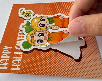 Zelda Link Halloween Chibi Stickers | Echoes of Wisdom Fan Merch (Kiss-Cut Sheet)