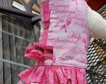 Breast cancer awareness dog dress